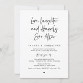 Liefde, lachen, zwart, weddenschap kaart (Voorkant)