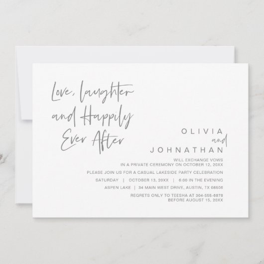 Liefde, lacht en gelukkig ooit daarna, Elopement I Kaart (Voorkant)