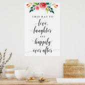 Liefde, lacht en gelukkig ooit na het huwelijk poster (Keuken)