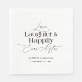 Liefde lacht en gelukkig ook na het huwelijk servet (Voorkant)