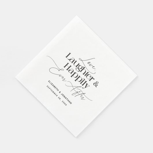 Liefde lacht en gelukkig ook na het huwelijk servet (Hoek)