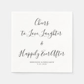 Liefde lacht gelukkig altijd na het Elegant Weddin Servet (Voorkant)