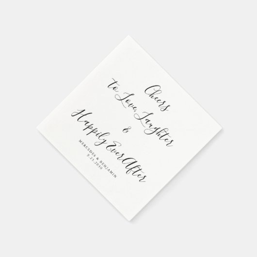 Liefde lacht gelukkig altijd na het Elegant Weddin Servet (Hoek)