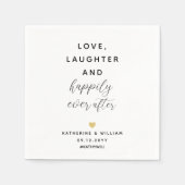 Liefde lacht gelukkig ooit na het harthuwelijk servet (Voorkant)