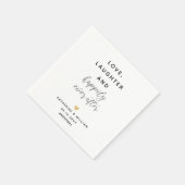 Liefde lacht gelukkig ooit na het harthuwelijk servet (Hoek)