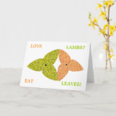 Liefde lammeren eten Wenskaart Kaart (Gele Bloem)