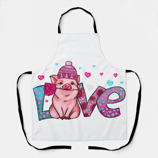 Liefde landbouwhuisdieren, liefdesvarkens, dierenl schort (Voorkant)
