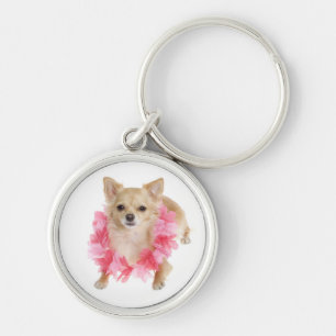 Liefde Lange Haren Chihuahua Puppy Hond Sleutelhanger