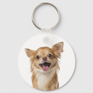 Liefde Lange Haren Chihuahua Puppy Hond Sleutelhanger