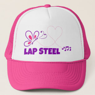 Liefde Lap Steel Roze Paarse Vlinder Hart Trucker Pet