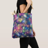 Liefde, Laugh, Sparkle Bokeh Lights Tote Bag (Dichtbij)