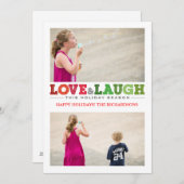 Liefde & Laugh x2 Feestdagenkaart (Voorkant / Achterkant)