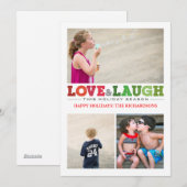 Liefde & Laugh x3 Feestdagenkaart (Voorkant / Achterkant)