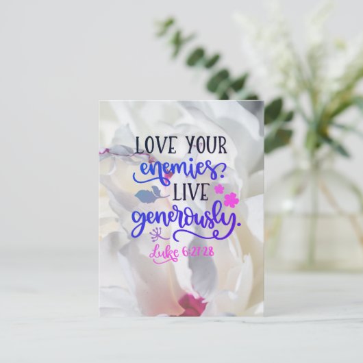 Liefde Leef Genereus Briefkaart (Staand voorkant)