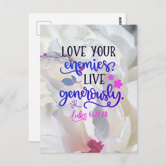 Liefde Leef Genereus Briefkaart (Voorkant / Achterkant)