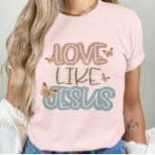Liefde Leef Jezus-Christelijke Geloofsvlinder T-shirt