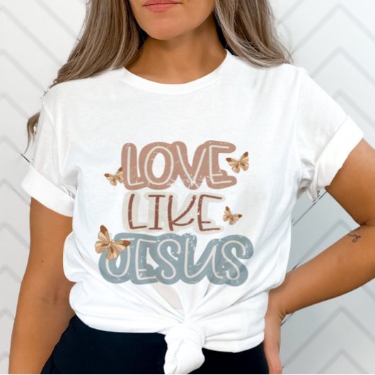 Liefde Leef Jezus-Christelijke Geloofsvlinder T-shirt