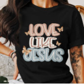 Liefde Leef Jezus-Christelijke Geloofsvlinder T-shirt