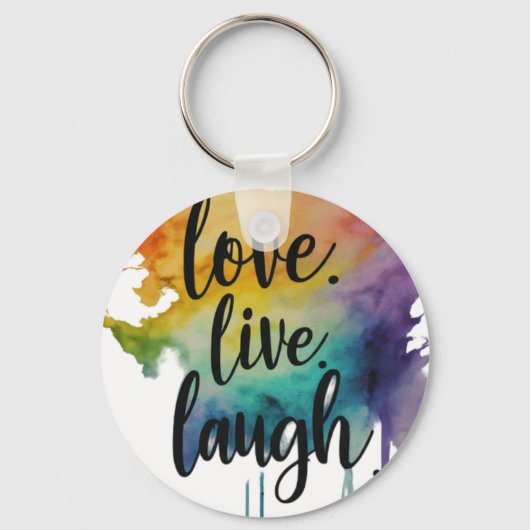 Liefde, Leef, Lach Cirkel Sleutelhanger (Voorkant)