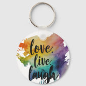 Liefde, Leef, Lach Cirkel Sleutelhanger (Achterkant)