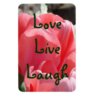 Liefde Leef Lachen magneten Roze Tulpen Lente Bloe