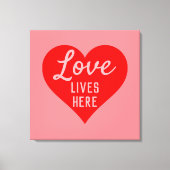 Liefde Leeft Hier Bericht Canvas Afdruk (Voorkant)