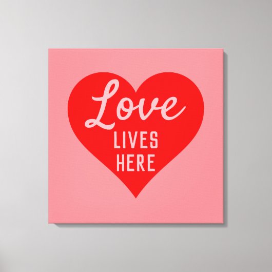 Liefde Leeft Hier Bericht Canvas Afdruk (Voorkant)