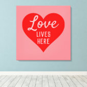 Liefde Leeft Hier Bericht Canvas Afdruk (Insitu (Houten vloer))