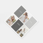 Liefde leeft hier | Drie foto familie cadeau Servet (Hoek)