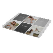 Liefde leeft hier | Drie foto familie cadeau Snijplank (Hoek)