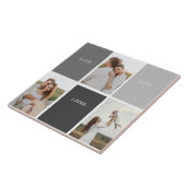 Liefde leeft hier | Drie foto familie cadeau Tegeltje (Zijkant)