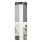 Liefde leeft hier | Drie foto familie cadeau Thermosbeker (Achterkant)