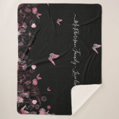 Liefde leeft hier Vloeiend veld met vlinders Sherpa Deken (Voorkant)