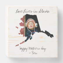 Liefde leeft in Alaska State Shaped Custom Foto