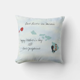 Liefde leeft in Hawaii State Shaped Custom Foto Kussen