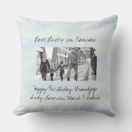 Liefde leeft in Kansas State Shaped Custom Foto Kussen