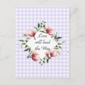 Liefde leidt het Paarse Gingham Briefkaart (Voorkant)