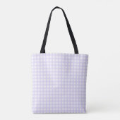 Liefde leidt het Paarse Gingham Fashon-Tas Tote Bag (Achterkant)