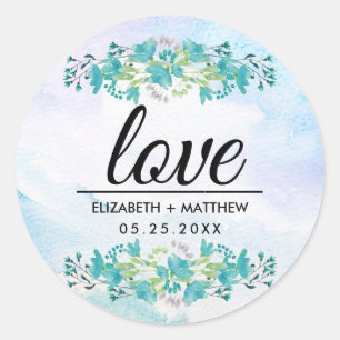 Liefde. Lente wilde bloemen Weddenschappen Ronde Sticker