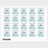 Liefde. Lente wilde bloemen Weddenschappen Vierkante Sticker (Vel)