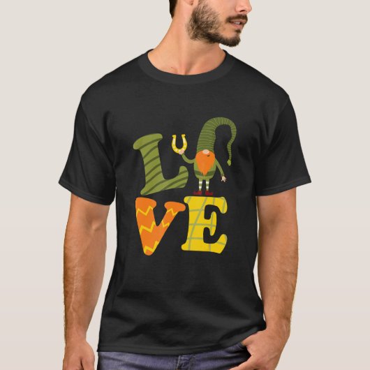 Liefde Leprechaun St. Patrick's Day Hoefijzer Bedr T-shirt (Voorkant)