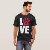Liefde leraar school docent onderwijs rode hond po t-shirt (Voorkant volledig)