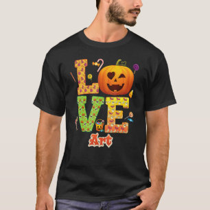 Liefde Leraren Pompoen Halloween Zoete Snoepjes T-shirt