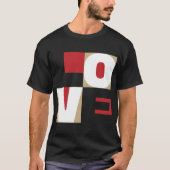 Liefde Letter Art Contemmodern rood Gold Design T-shirt (Voorkant)