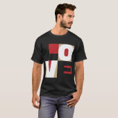 Liefde Letter Art Contemmodern rood Gold Design T-shirt (Voorkant volledig)