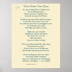 Liefde letter van Jesus Poster