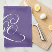 LIEFDE Lettering Ultra Violet Paarse Kalligrafie Theedoek (Quarter Fold)