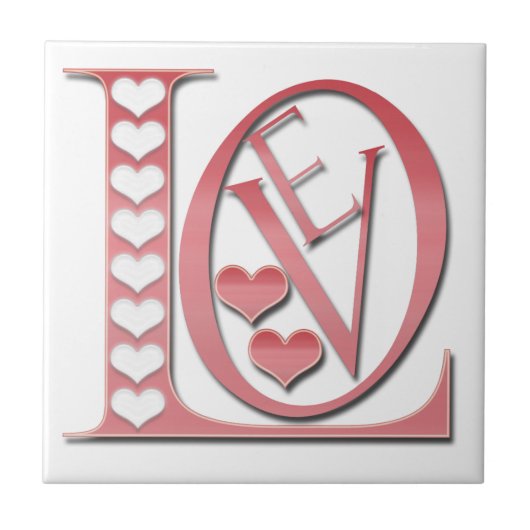 Liefde letters met hart van Shirley Taylor Tegeltje (Voorkant)
