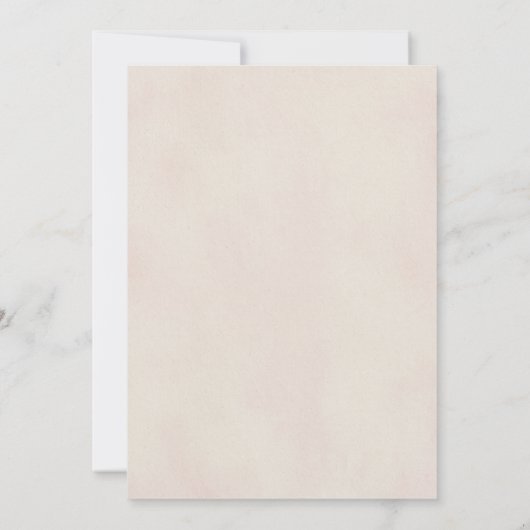 Liefde Letters MICRO BRUILOFT Handgeschreven Blush Kaart (Achterkant)