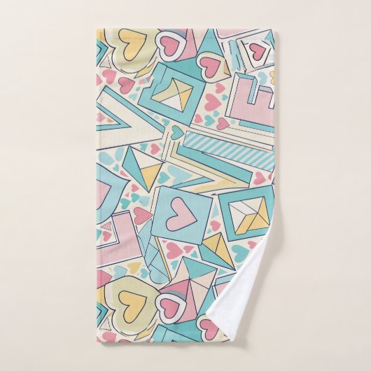 Liefde Letters Pastel Aangepast Patroon Bad Handdoek (Handdoek)